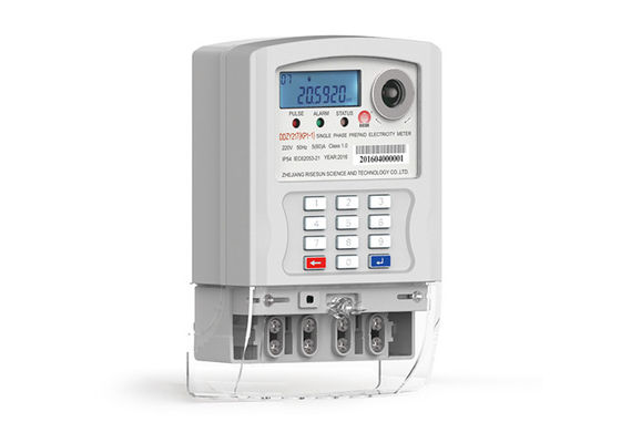 IEC 62055 электрический счетчик счетчика энергии 31 цифров одиночной фазы с кнопочной панелью